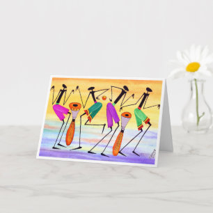 Carte Aquarelle Art Africain Bonheur Anniversaire