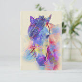 Carte Aquarelle artistique du cheval moderne (Debout devant)