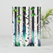 Carte Aquarelle Aspen Trees Flat Salutation (Debout devant)