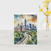 Carte Aquarelle Atlanta Georgia (Fleur jaune)