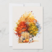 Carte Aquarelle Automne Chien Design - Beagle (Devant)