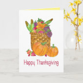 Carte Aquarelle Automne récolte Thankgiving (Fleur jaune)
