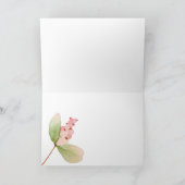 Carte Aquarelle avec Fleurs et Fruits Roses (Intérieur)