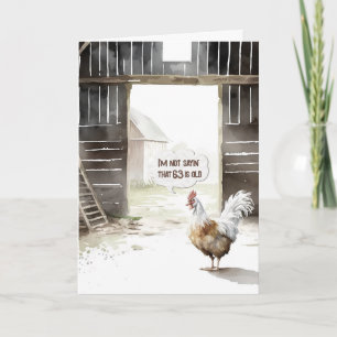 Carte Aquarelle Barn Rooster 63e Humour d'anniversaire