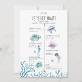 Carte Aquarelle Beach Bachelorette Party Itinéraire (Devant)