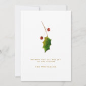 Carte Aquarelle Berries Photo Joyeux Noël (Dos)