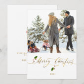 Carte Aquarelle Berries Photo Joyeux Noël (Devant / Derrière)