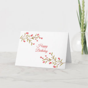 Carte Aquarelle Berry Stems Anniversaire