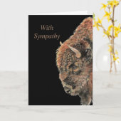 Carte Aquarelle Bison Buffle Faune Animale Nature (Fleur jaune)