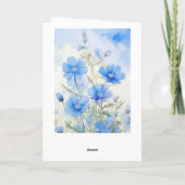 Carte Aquarelle Bleu Bébé Aquarelle Sympathie la plus pr (Dos)