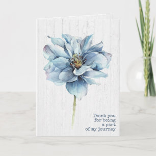 Carte Aquarelle bleu Dahlia sur Merci bois
