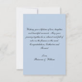 Carte Aquarelle bleu doux Mariage floral Félicitations (Dos)