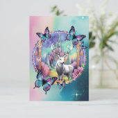 Carte Aquarelle bleu Fairytale Merci blanc (Debout devant)