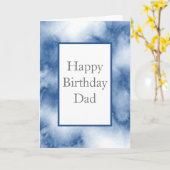 Carte Aquarelle bleu Indigo Abstraite (Fleur jaune)