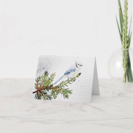 Carte Aquarelle Bleu Jay (Devant)