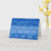 Carte Aquarelle bleu Ogee Motif Anniversaire (Fleur jaune)