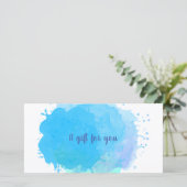Carte Aquarelle bleue Certificat cadeau d'entreprise Abs (Debout devant)