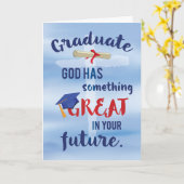 Carte Aquarelle bleue croisée religieuse (Fleur jaune)