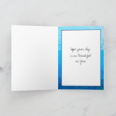 Carte Aquarelle Bleue Florale Joyeux Grand-mère d'annive (Intérieur)