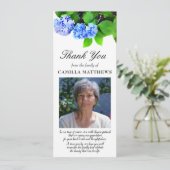 Carte Aquarelle bleue Florale Photo Merci de deuil (Debout devant)