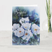 Carte Aquarelle bleue ITALIENNE Sympathie florale (Devant)