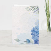 Carte Aquarelle Bleue Joyeux Anniversaire Personnalisé (Dos)
