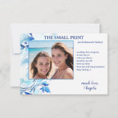 Carte Aquarelle bleue Plage Florale Vagues Bridesmaid (Dos)