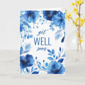 Carte Aquarelle Blue Blooms S'APPROFONDIR BIENTÔT PERSON (Fleur jaune)