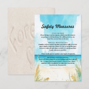 Carte Aquarelle Blue Ocean Beach Mariage Mesure de sécur