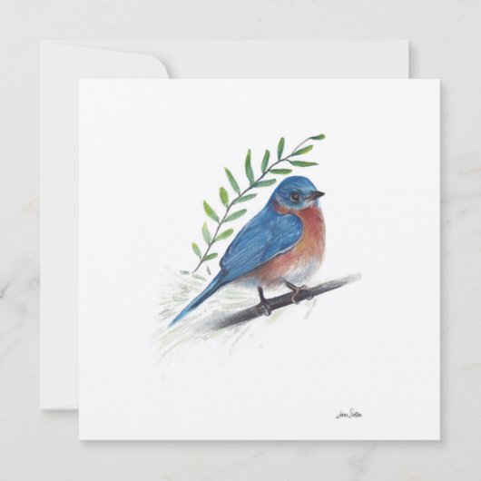 Carte Aquarelle Bluebird (Devant)