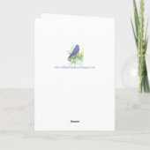 Carte Aquarelle Bluebird Sagebrush Joyeux anniversaire (Dos)