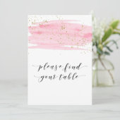 Carte Aquarelle Blush Gold S'Il Vous Plaît Trouver Votre (Debout devant)