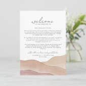 Carte Aquarelle Boho Abstrait Welcome Note & Itinéraire (Debout devant)