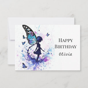 Carte Aquarelle Boho Magique Fée Anniversaire