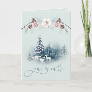 Carte Aquarelle Bois Chèvres blanches