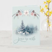 Carte Aquarelle Bois Chèvres blanches (Fleur jaune)