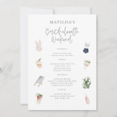 Carte Aquarelle boissons bachelorette week-end itinérair (Devant)