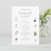 Carte Aquarelle boissons bachelorette week-end itinérair (Debout devant)