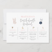 Carte Aquarelle boissons bachelorette week-end itinérair (Devant)