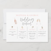 Carte Aquarelle boissons mariage week-end itinéraire mod (Devant)