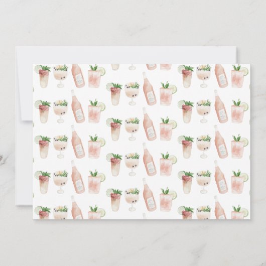 Carte Aquarelle boissons mariage week-end itinéraire mod (Dos)