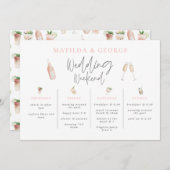 Carte Aquarelle boissons mariage week-end itinéraire mod (Devant / Derrière)