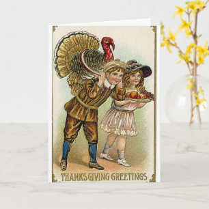 Carte Aquarelle bon thanksgiving vintage