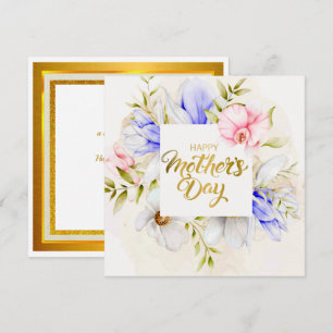 Carte Aquarelle Bonne Fête des Mères – Florale Élégante