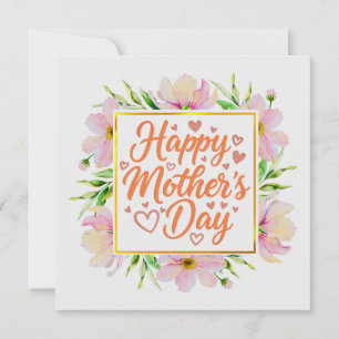 Carte Aquarelle Bonne Fête des Mères I Floral Élégant