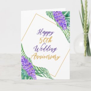 Carte Aquarelle Botanique 50e anniversaire de Mariage
