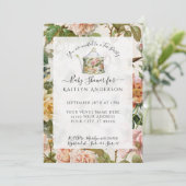 Carte Aquarelle botanique Baby shower Floral Tea Party (Debout devant)