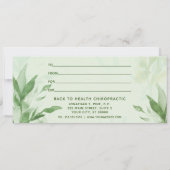 Carte Aquarelle botanique Chiropratique Certificat cadea (Dos)