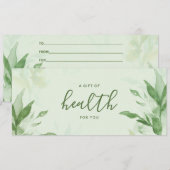 Carte Aquarelle botanique Chiropratique Certificat cadea (Devant / Derrière)