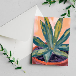 Carte aquarelle botanique moderne de plante d'inté
